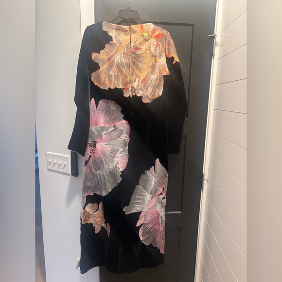 ASOS velvet embroidered floral maxi dress Long sleeve black embroidery NEW NWT - Picture 8 of 12